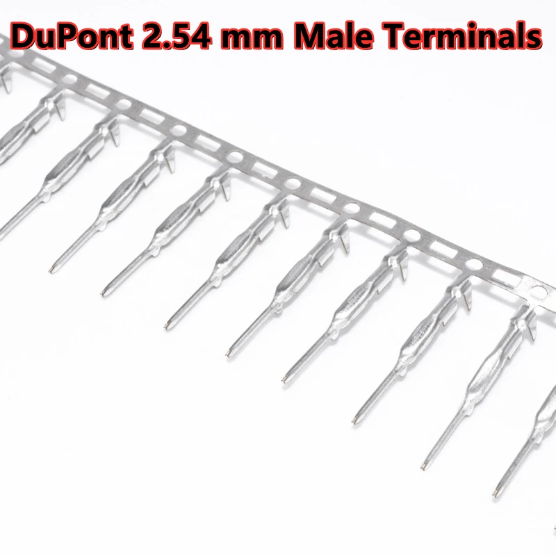 100PCS for DuPont Terminals 2.54MM Pitch Reed Crimp Head DuPont Plug Cold Pressed Terminals Female/Male