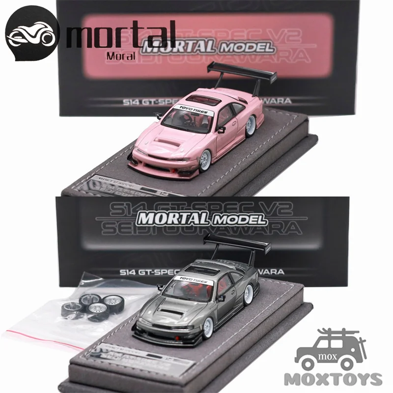 

MORTAL 1:64 Silvia S14 GT-Spec LV1JSEIJI Ookawara Pink / Grey limited999 Diecast Model Car