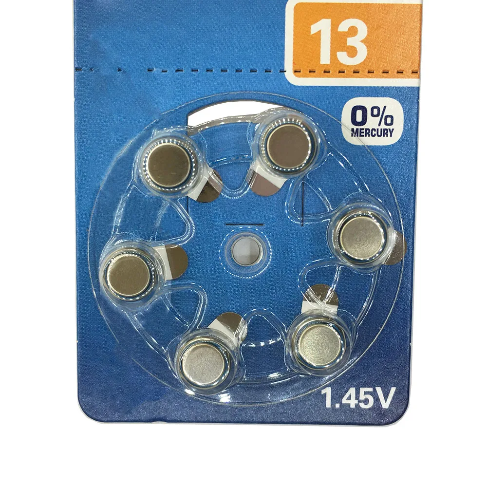 12PCS/LOT A13 13A ZA13 13 PR48 Zinc Air 1.45V Hearing aid battery
