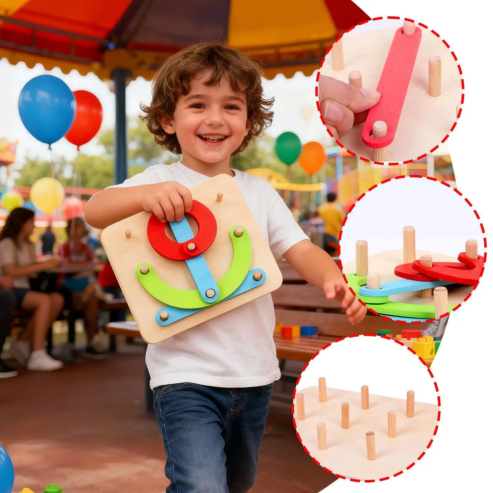 Puzzle de chiffres, couleur assortie, panneau perforé, numéro empilable, forme en bois, pour motricité, jeu pour enfants, bébés filles