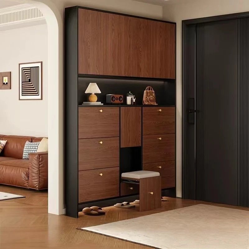 

*Ultra-thin Shoe Cabinet, Integrated with Entryway Shoe Stand, Wall-mounted Entrance Hall Shoe Rack for Home Use