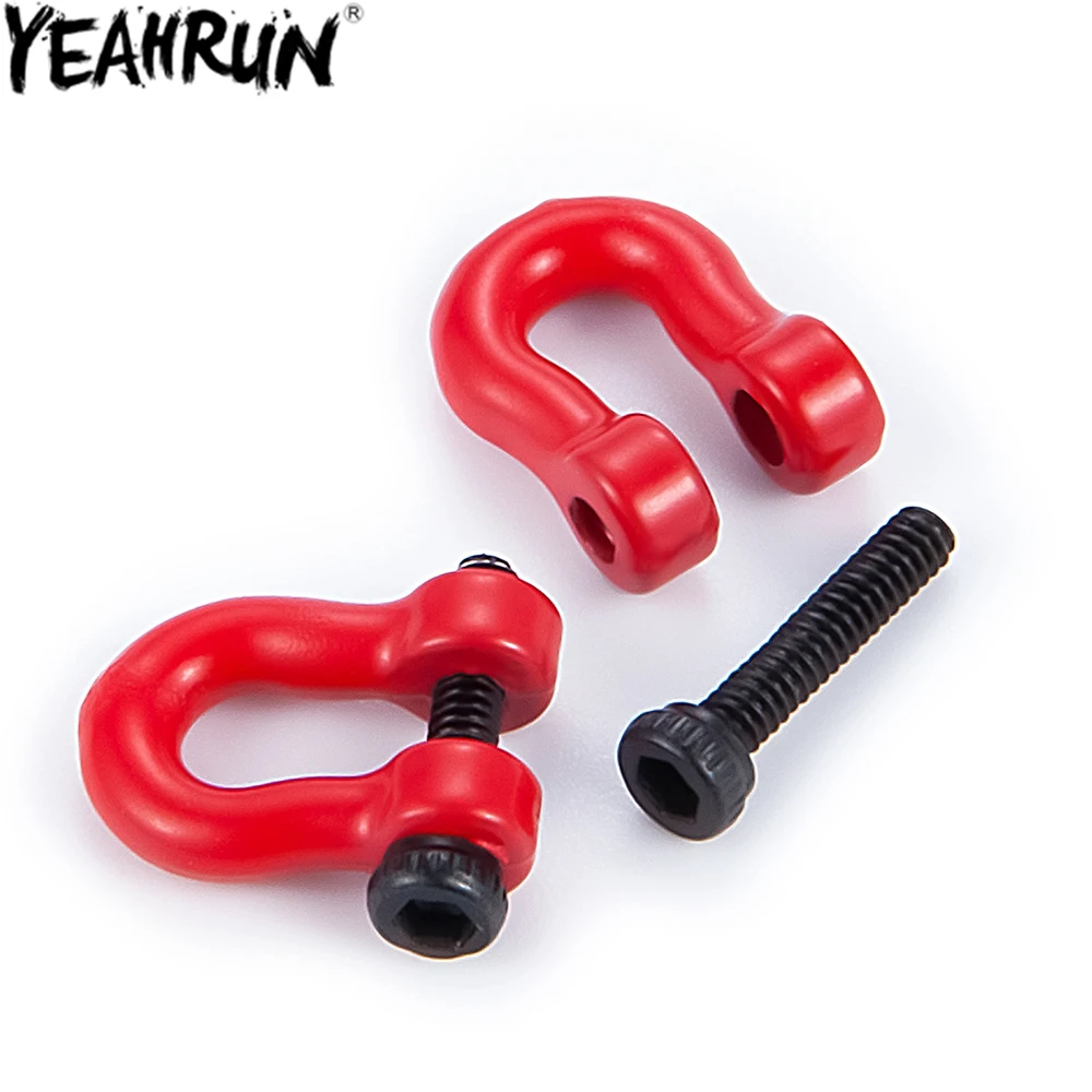 YEAHRUN Metal Trailer Hook U-ring Tow for 1/18 RC Crawler Car TRX4M Bronco Defender Upgrade Parts