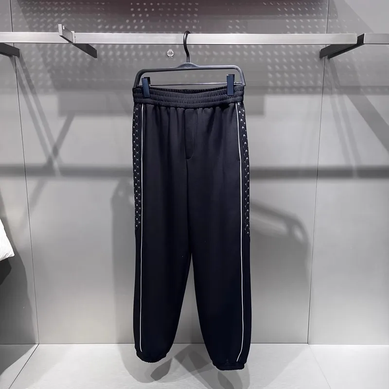 

Свободные мужские повседневные брюки, весна 2024, модные брендовые повседневные брюки с зауженными манжетами и боковым принтом, молодежные брюки Vitali Sle