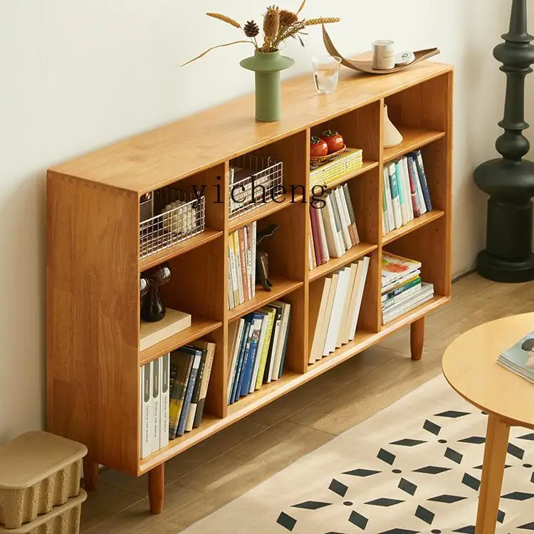 ZK solid wood bookcase combination household floor all solid wood bookshelf simple home decoration accessories