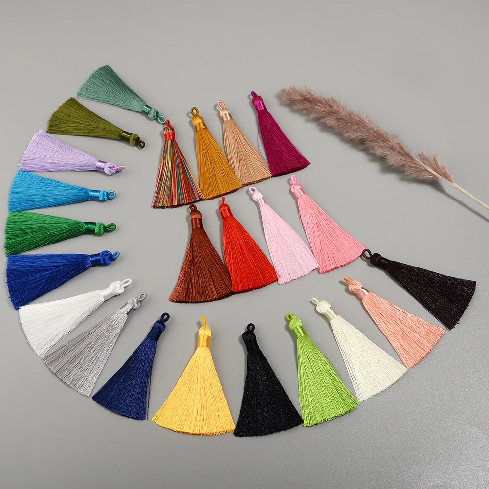 5-10 Stück 90mm Polyester-Seidenquasten Vertikale Quasten Dekoration Handwerk DIY Schmuck Heimdekoration Nähzubehör Vorhang-Accessoires – Detail 2