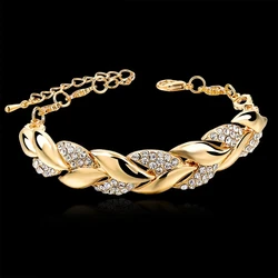 Genuine 925 Sterling Silver New Arrival Elegant Crystal Statement Bracelet For Women Girls Anniversary Gift Trendy Jewelry