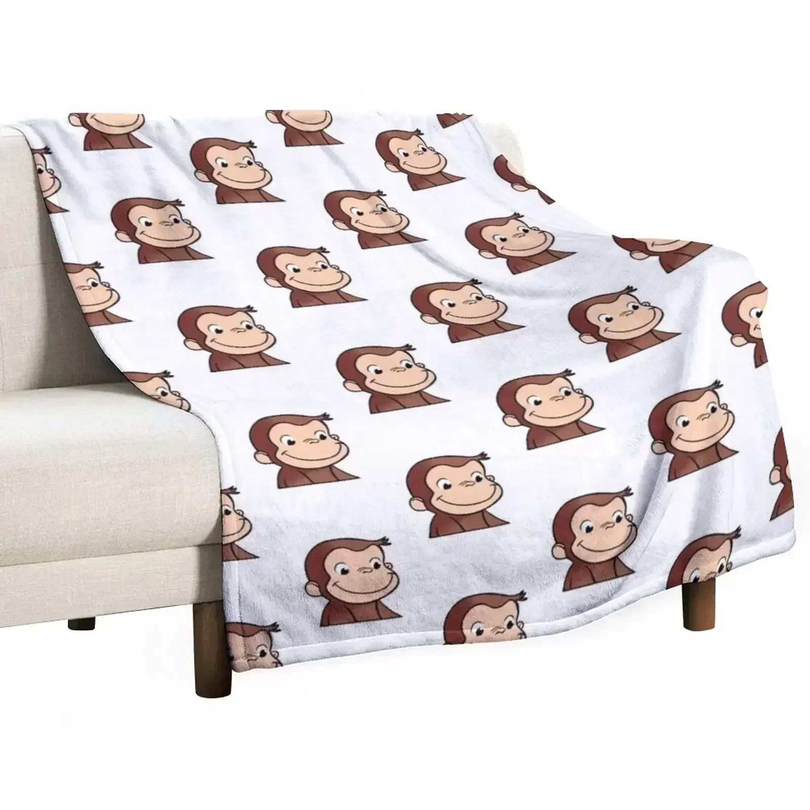 

Curious George Throw Blanket Foldable Soft Warm Blanket for Outdoor Use