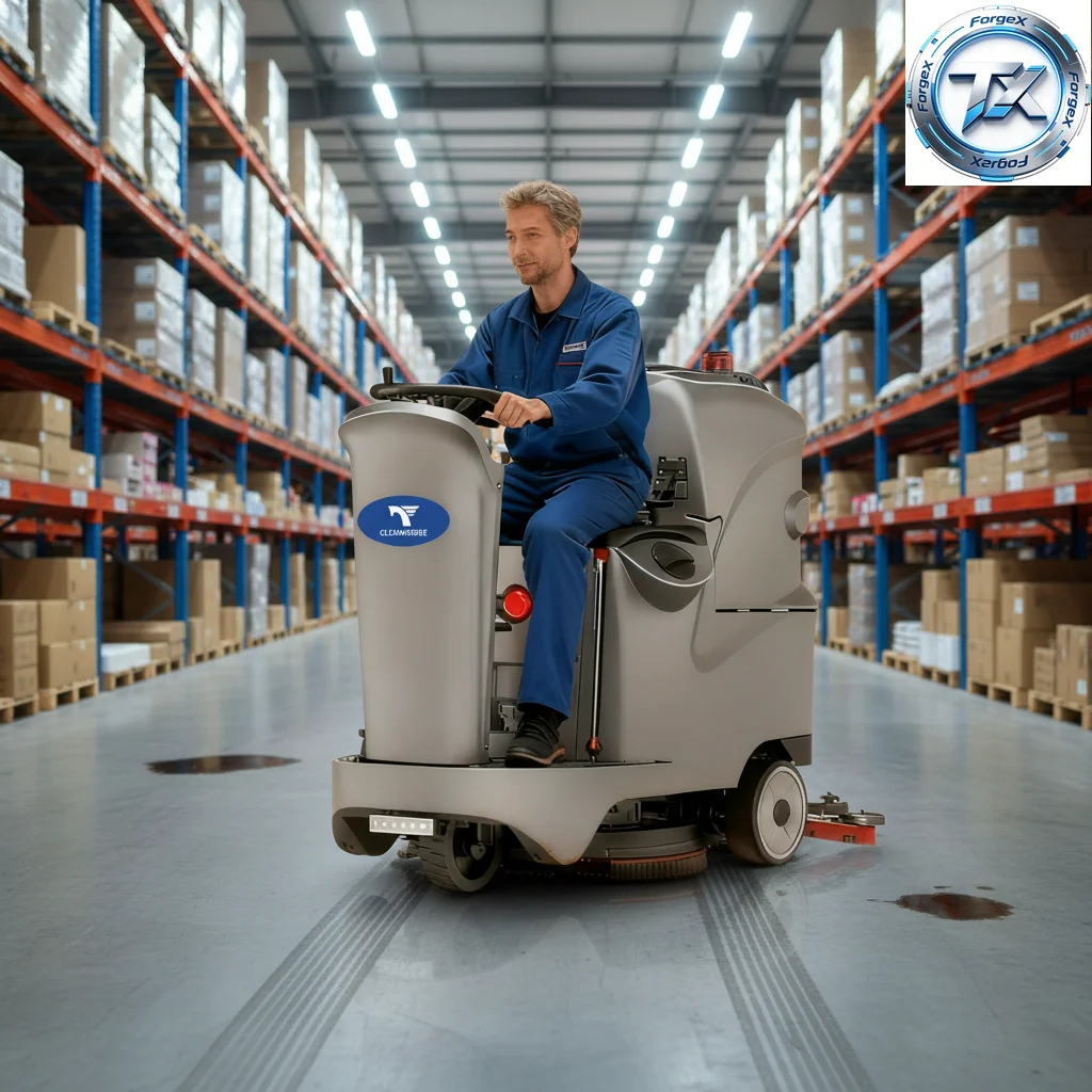 

【Professional Grade】TX X4 Ride-On Electric Self-Propelled New Cement Floor Scrubber 24V/100Ah Battery for Hospital Ep