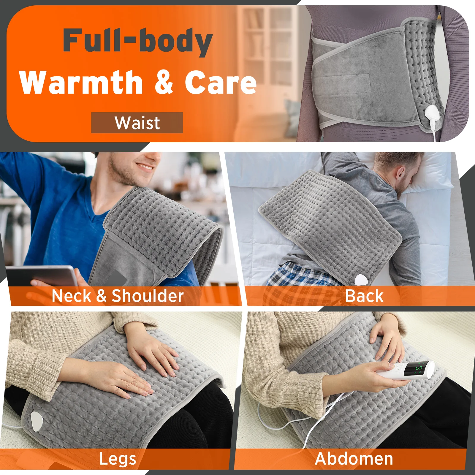 Portable Heating Support Belt Heated Waist Brace With Adjustable Temperature Warm Back Belt Abdomen Warmer Lumbar Support Pad image 4