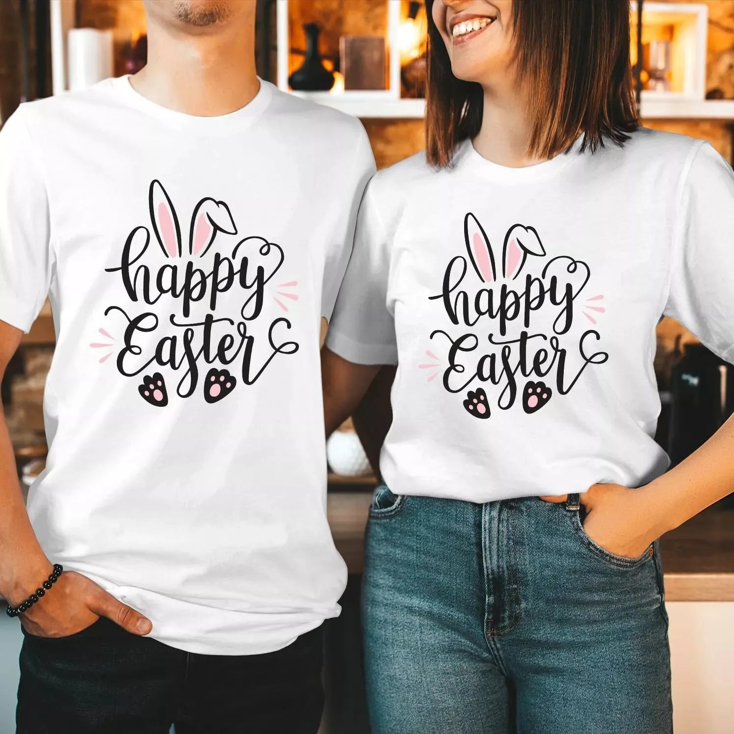 Happy Easter Bunny Ears Cute Rabbit Bunnies Kids Creative Christmas Cute and Fun T-Shirt