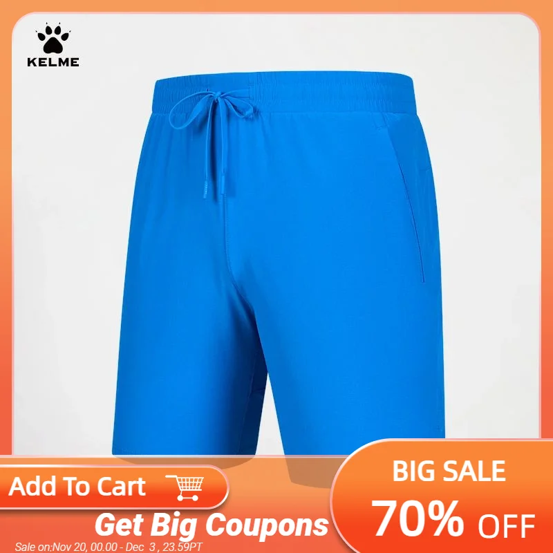 

Kelme Shorts Men's Breathable Lightweight Elastic Sports Pants Outdoor Running Fitness Football Basketball Pants