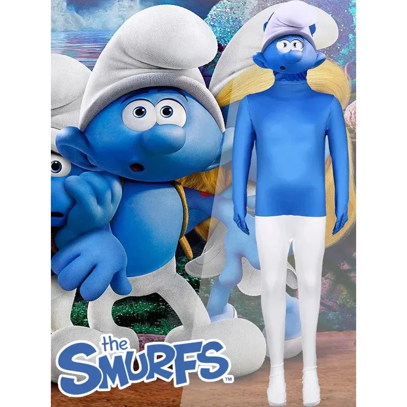 Personajes de la serie Season Smurfs de dibujos animados, disfraces de cosplay de Halloween, monos ajustados, costo de rendimiento para espectáculo en escenario #