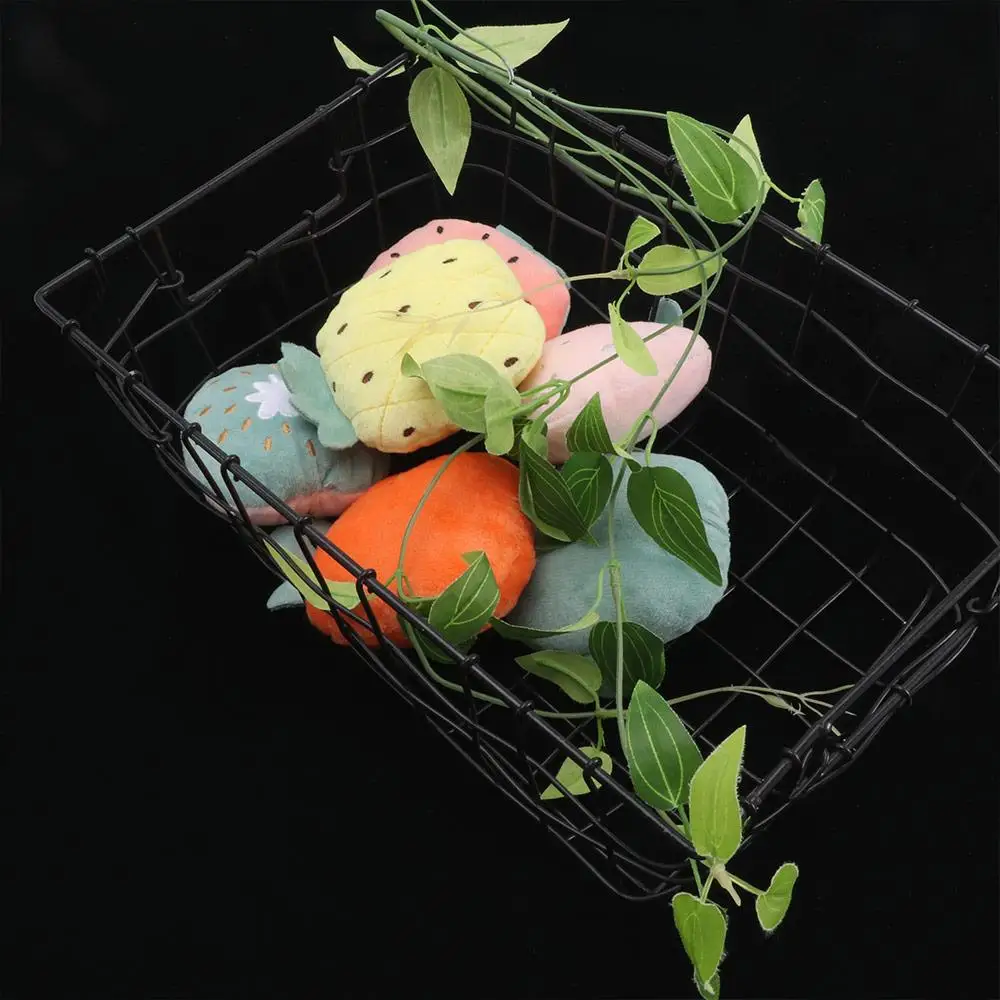 Multi-Type Lovely Fruit Shape Kitten Catnip Pillows Toys Soft Plush Squeaky Home Indoor Pet Teething Cleaning Toys