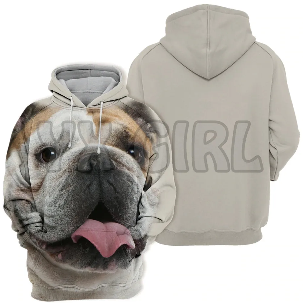 Animais cães inglês bulldog pitbull impertinente 3d impresso hoodies unisex pullovers engraçado cão hoodie casual rua agasalho