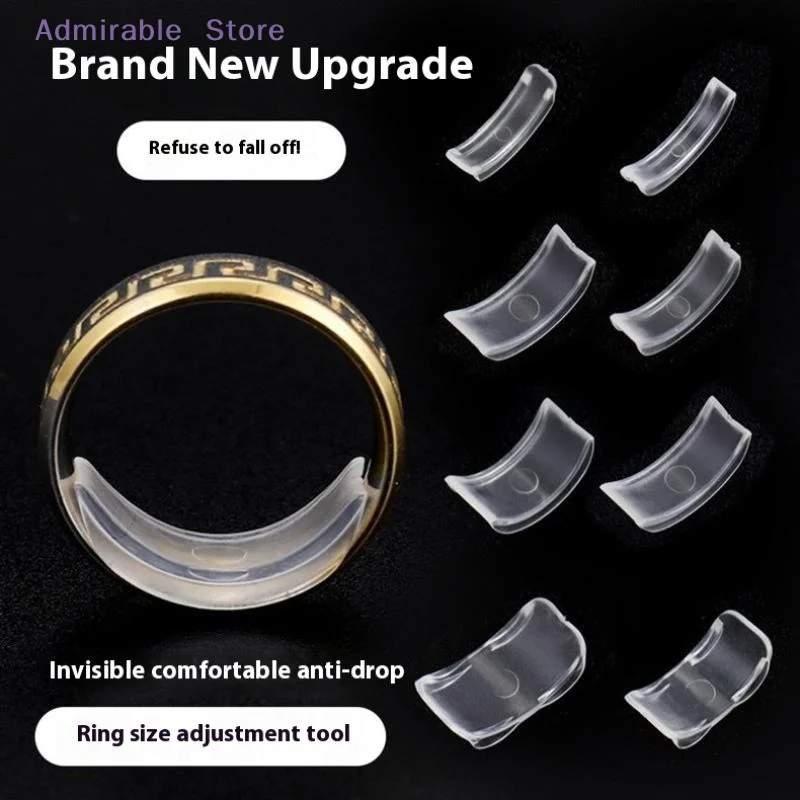 w8 Sizes Silicone Ring Size Adjuster Resizer Anti-Loss Proof Invisible Ring Holder Retainer Shrinker For Rings Jewelry Tools