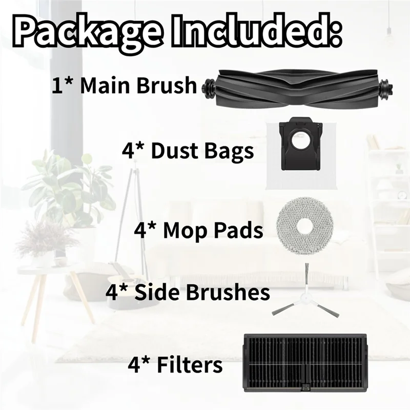 

For Dreame L10s Pro Ultra Heat Robot Vacuum Cleaner Main Side Brush Hepa Filter Mop Cloth Dust Bags Parts-A50M