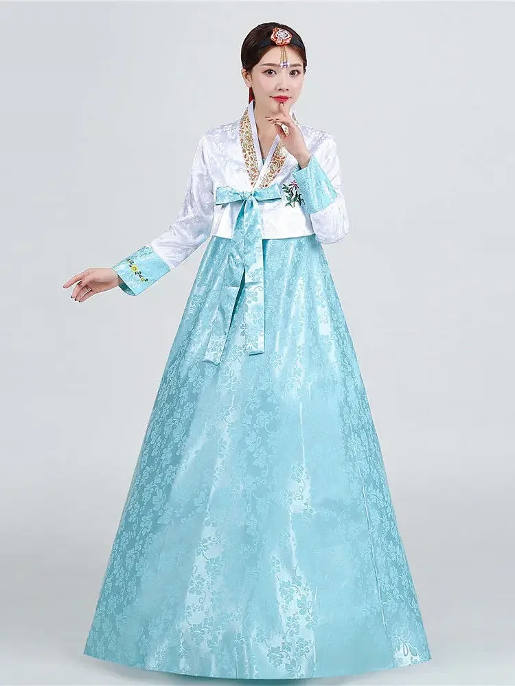 Hanfu فستان الهانبوك الكوري التقليدي الإناث الكورية الشعبية المرحلة ملابس رقص كوريا التقليدية زي ملابس الحفلات