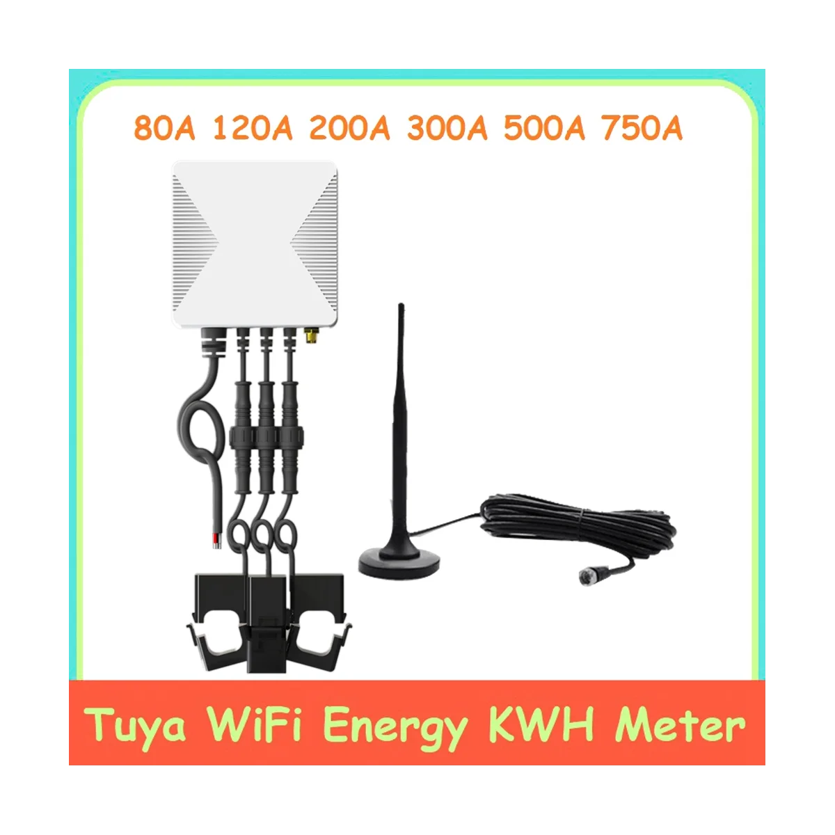 80A Tuya 3 Phase WiFi Energy KWH Meter Power Clamp Current Transformer App Monitor