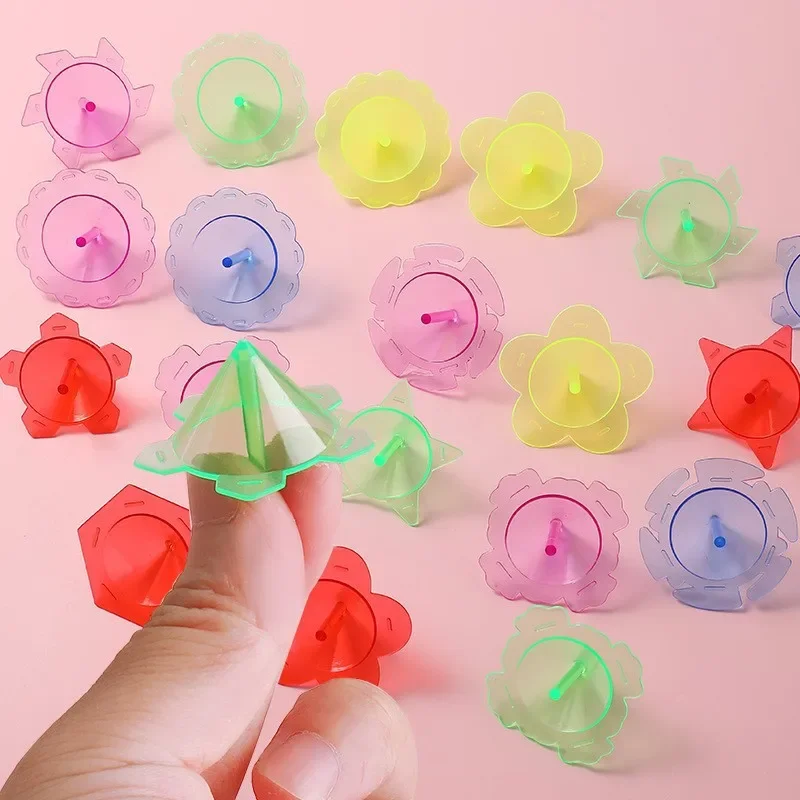 Trottola trasparente colorata adatta per bambini, festa, regalo di compleanno, aula, scuola materna, confezione regalo, Fidget Spinner