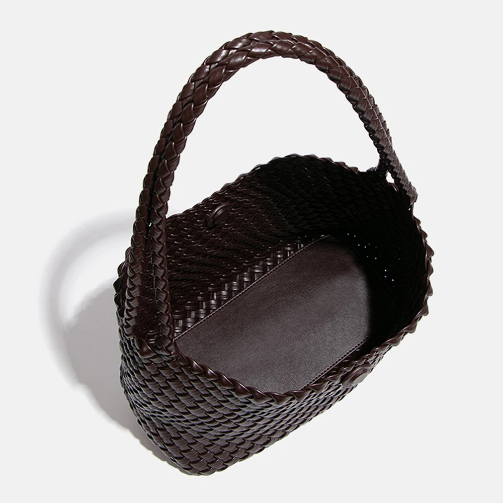 Woven Shoulder Bag Women Handbag Hobo Underarm Purse Vegan Leather Tote Bag Fashion Vintage New Style Commute Shopper Travel
