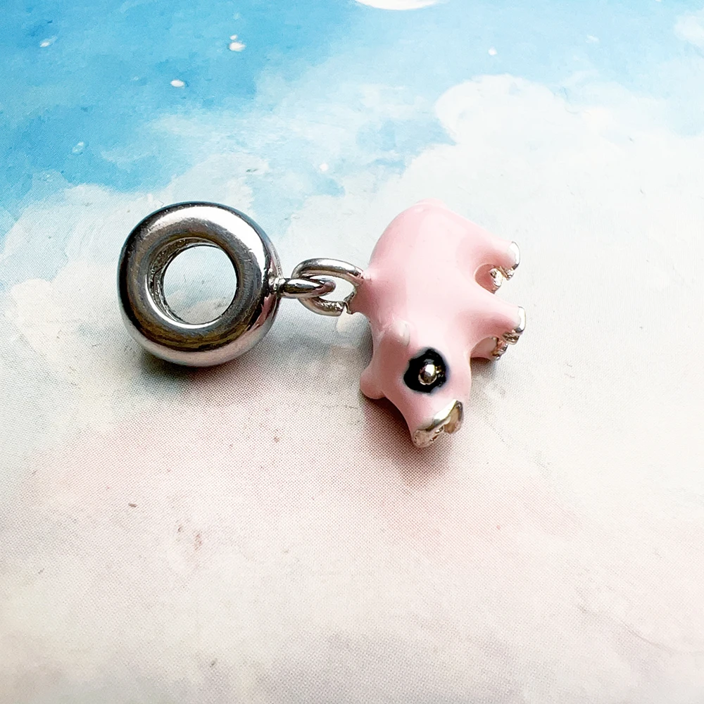 Charm Pendant Pink Pig Women 2024 Summer Brand New Cute 925 Sterling Silver Animal Gift