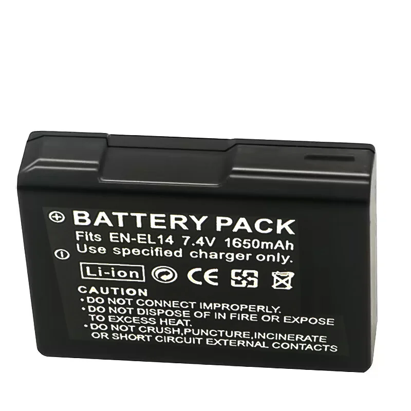 EN-EL14 1650MAH CAMERA BATTERY EN-EL14A FOR Nikon D3100 D3200 D3300 D3400 D3500 D5600 D5100 D5200 P7000 P7800 ENEL14 BATTERY