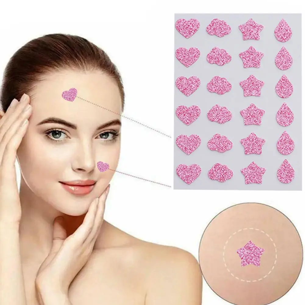 24/28/36 Pcs Glitter Acne Care Patch Waterproof Lasting Long Acne Care Absorbing Healing Skin Face Repair S7e3