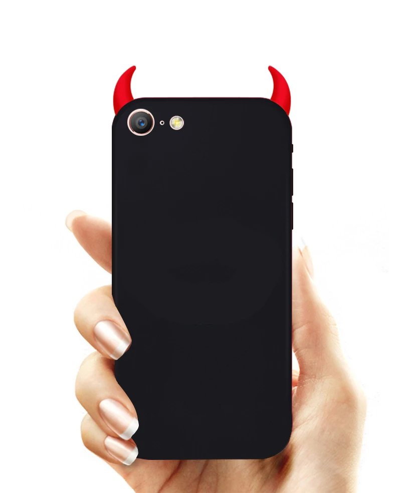 Soft Silicone Case Devil Horns Demon Angle Cover For Samsung GALAXY Note 20 10 8 9 S23 S8 S9 S10 Lite Plus