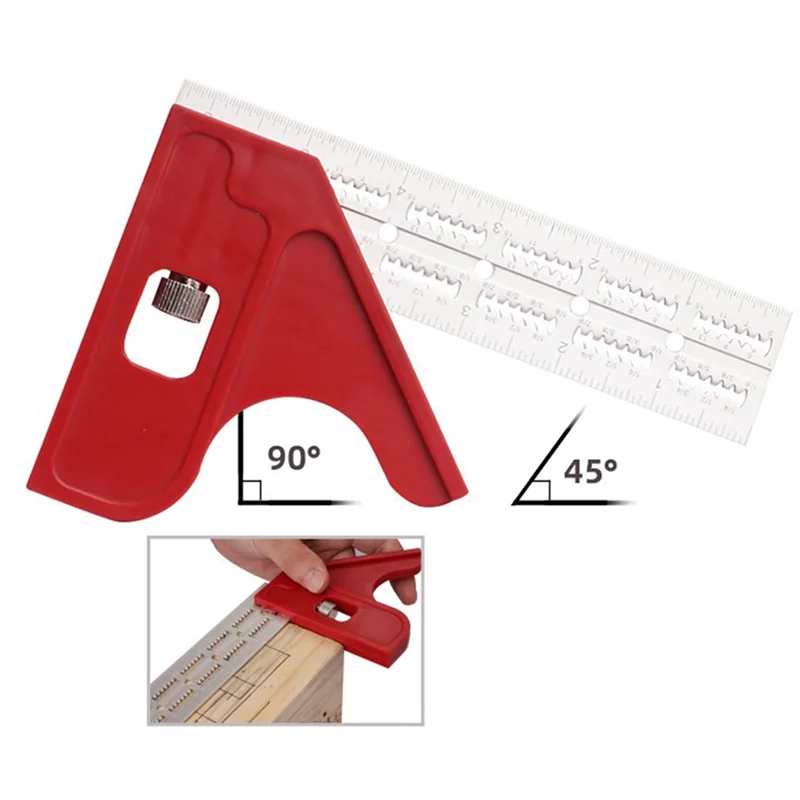 

Woodworking Aluminum Alloy Combination Calipers Woodworking Line Marking Adjustable Ruler Precision Hardware Tools Easy To Use