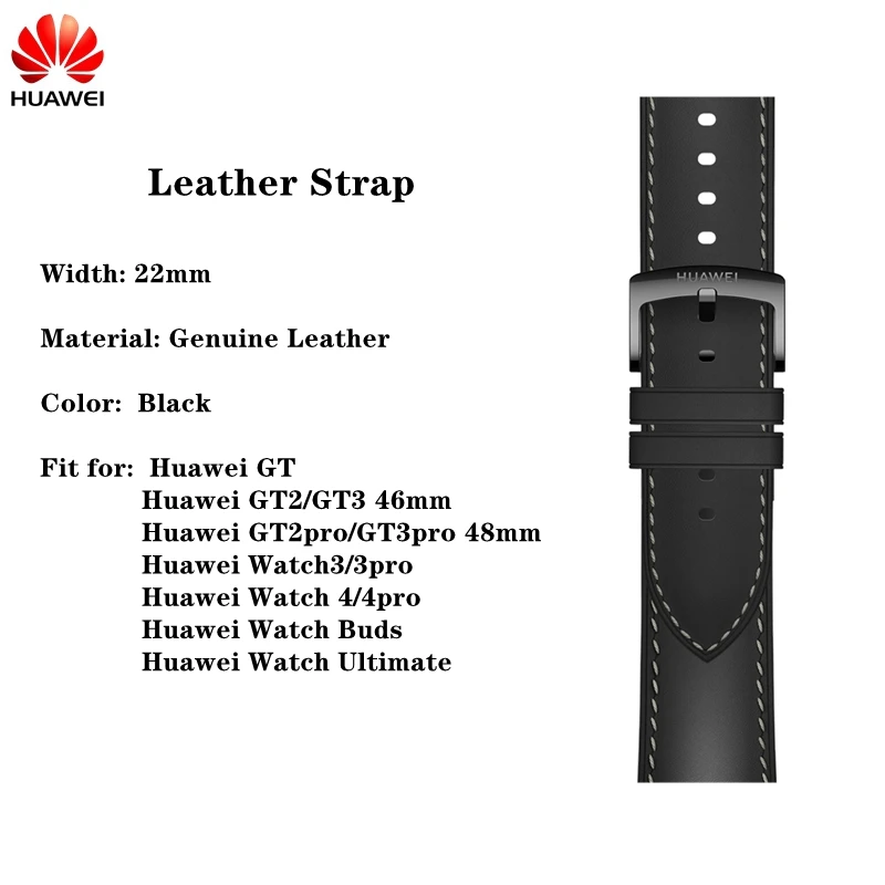 Originele Huawei GT4 46mm nylon rubberen band 22mm FKM rubberen sportband voor GT4 lederen polsband roestvrij Seel armband