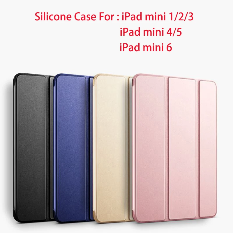 For iPad mini 6 Case 8.3 inch 2021 A2567 Silicone Smart Cover for mini 1 2 3 2019 iPad Mini 5 Compatible mini 4 2015 Funda case