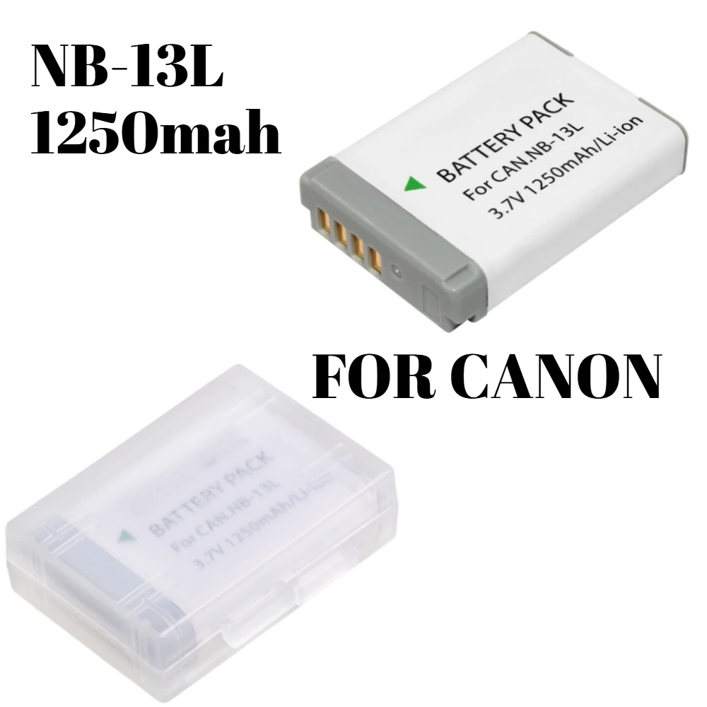

1250mAh High Capacity NB-13L Battery for Canon G7 X Mark II G5X G9X Longer Recording Time for Vlogging