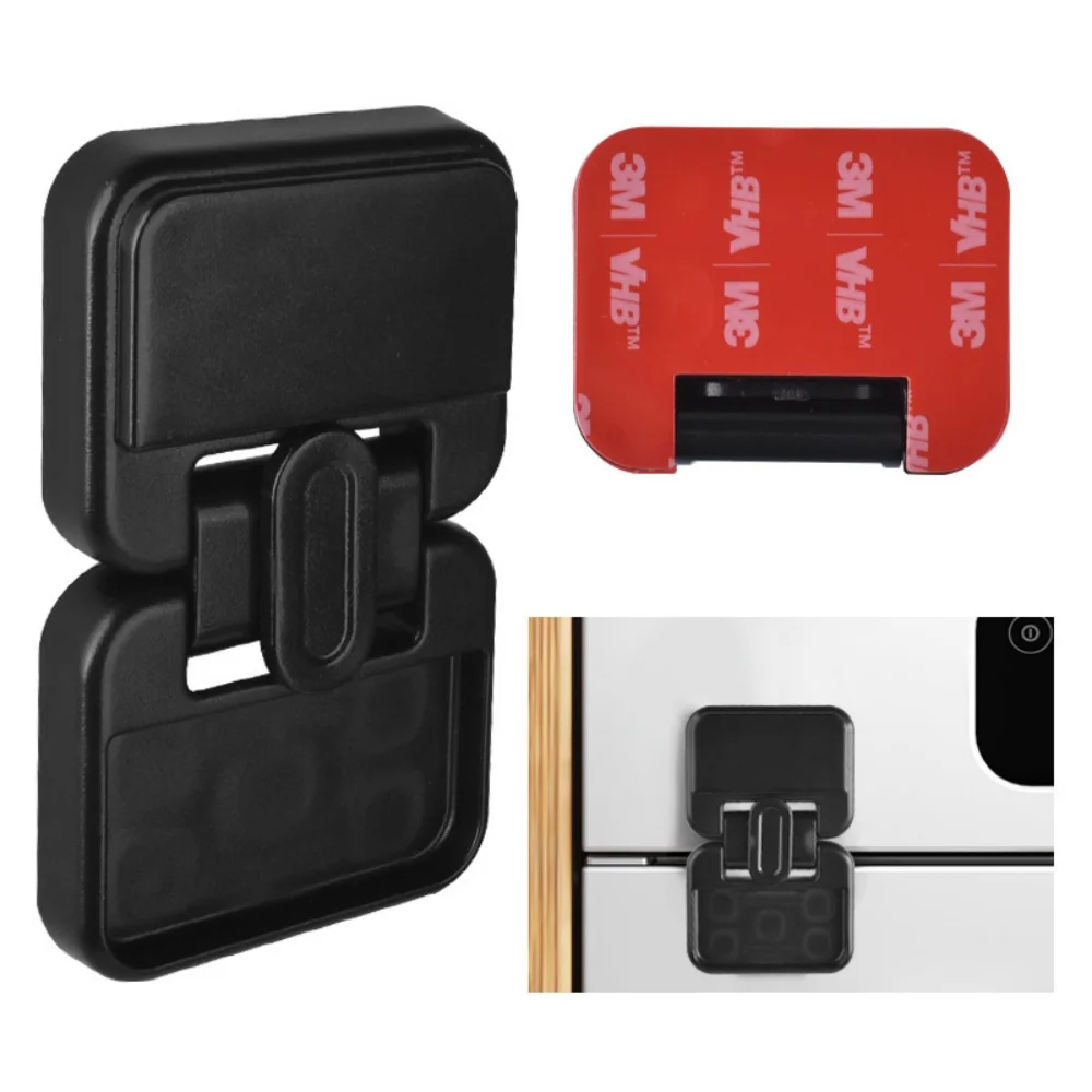 

4Pcs Home-use Drill-free Fridge Locks Available in Black and White Children Safety Locks for Cupboards Drawers and Cabinet Doors