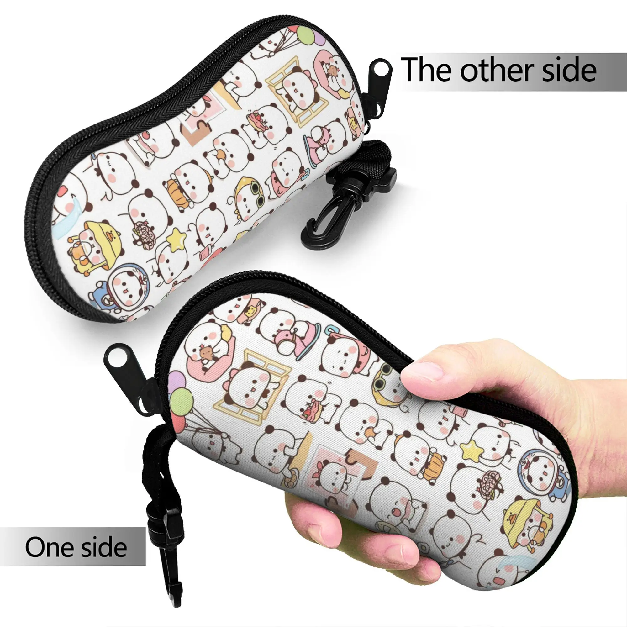 Bubu Dudu Sticker Pattern Glasses Case Unisex Waterproof Zipper  Sunglasses Storage Box Eye Contacts Case
