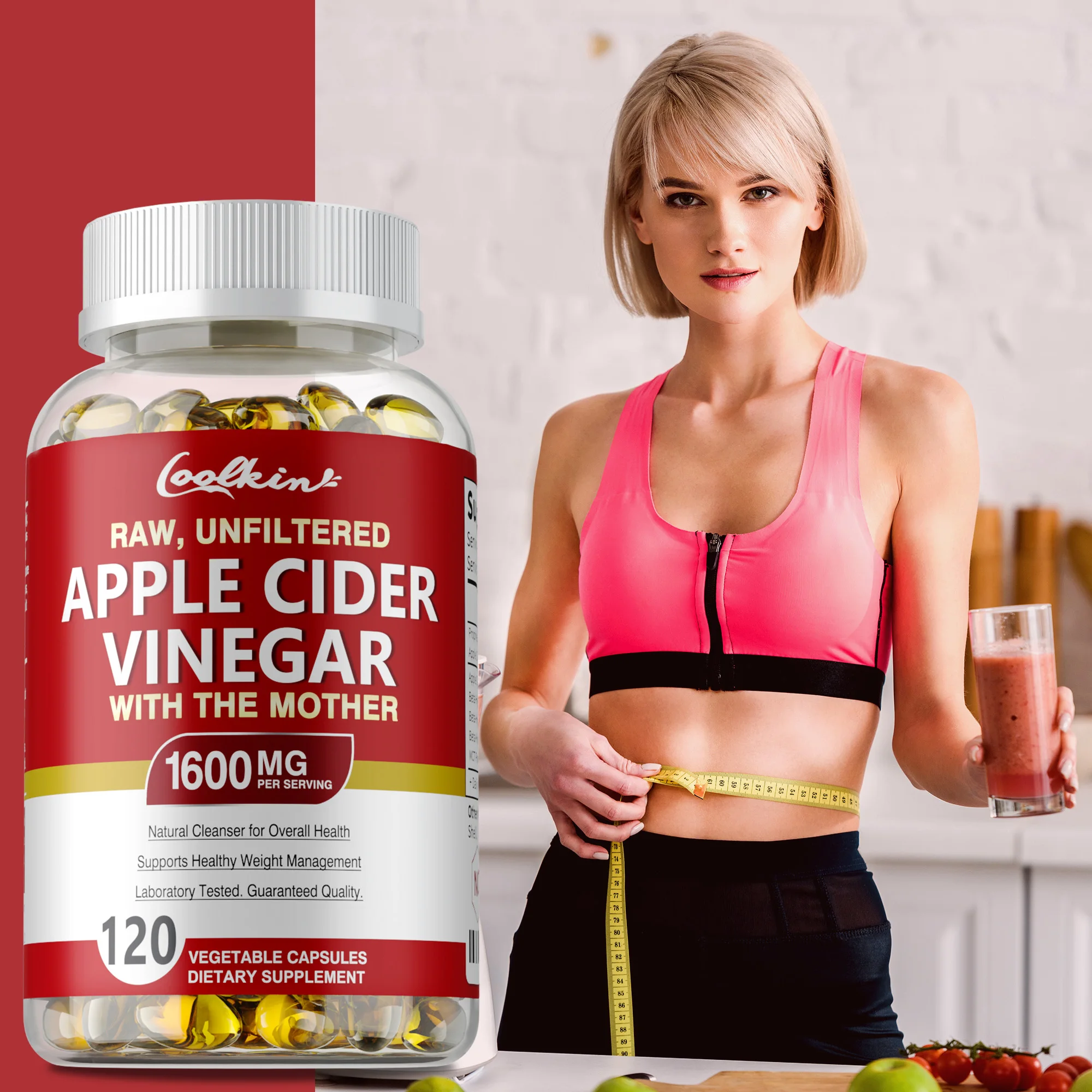 Apple Cider Vinegar Capsules - Appetite Control, Promotes Digestive, Reduce Bloating and Constipation, Boost Immunity, Non-GMO