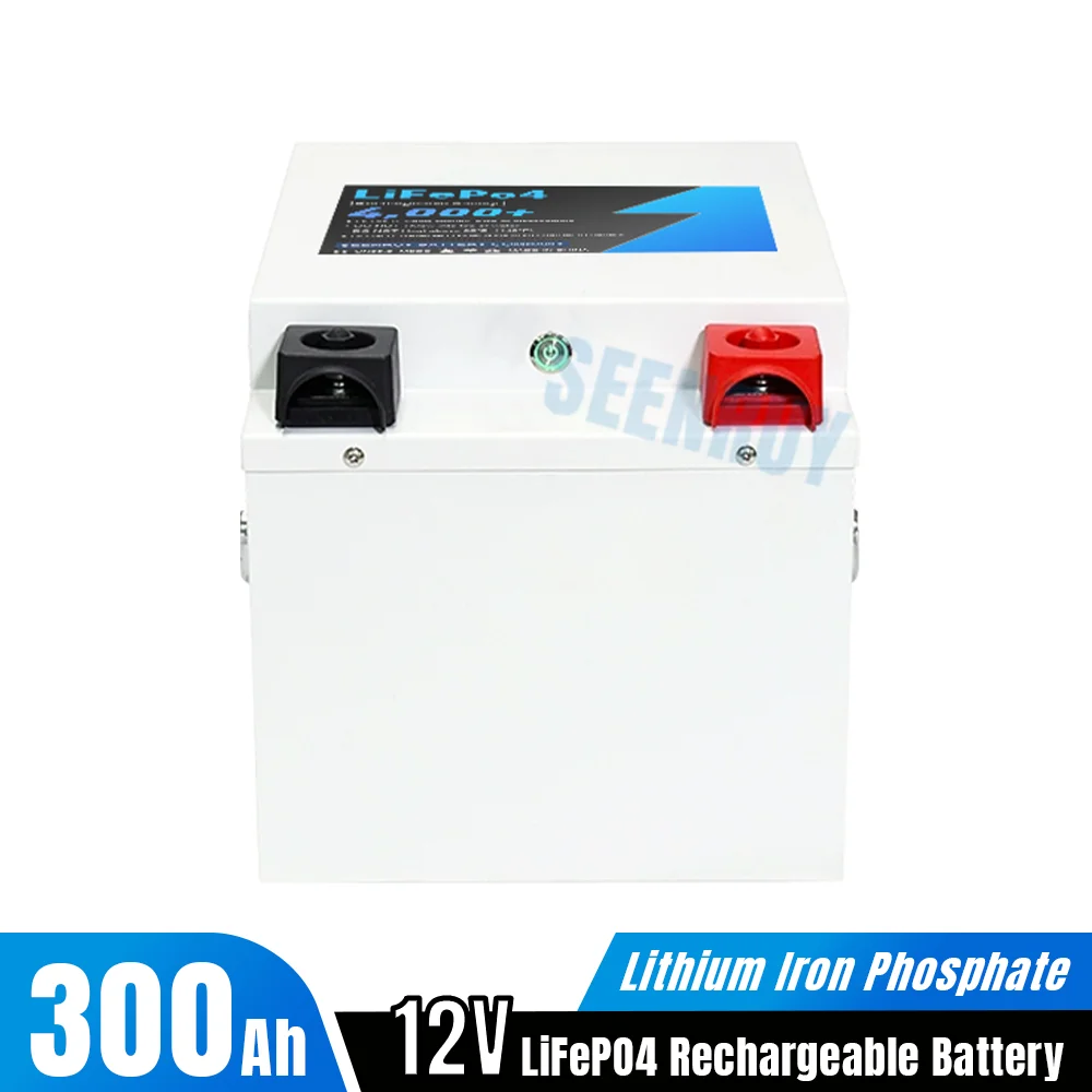 12V 300Ah Large Capacity RV Modified Mobile Energy Storage Battery Lithium Iron Phosphate Battery Deep Cycle Built-in BMS