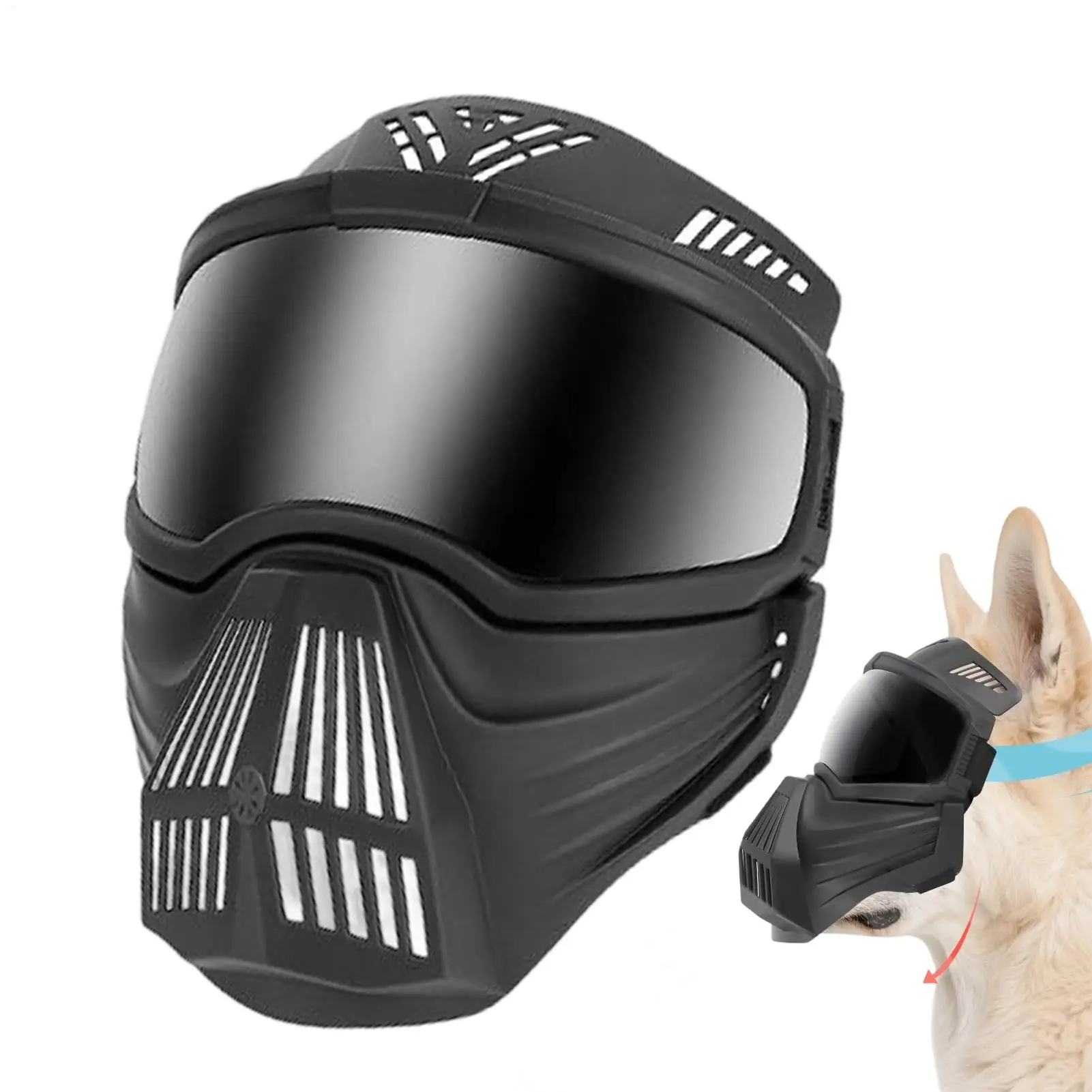 

Goggles For Dogs Fog Protection Eyewear With Mouth Cover Anti-UV Adjustable Windproof Sunglasses For Dogs For Full Face Beach