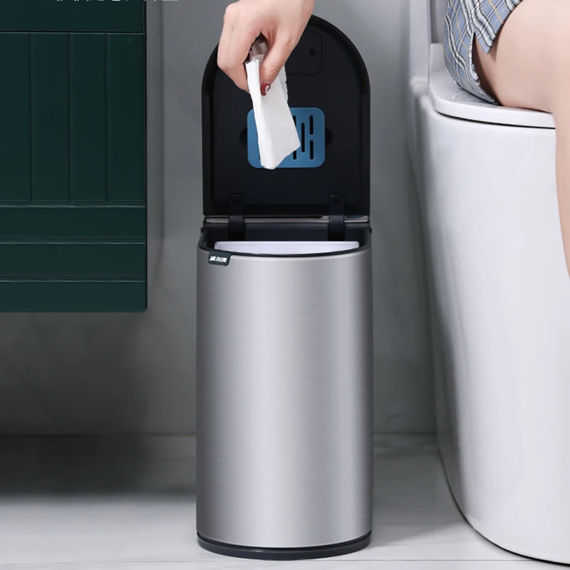 Smart Sensor Trash Can Electronic Automatic Toilet Narrow Paper Basket Induction Type Lixeira Automatica Kitchen Storage EB5LJT