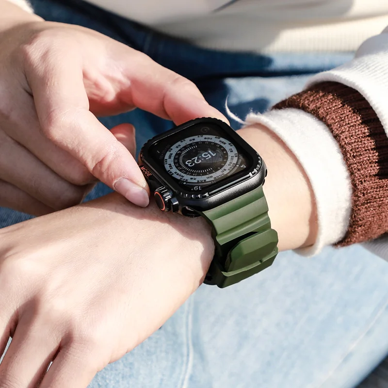 Sportarmband für Apple Watch Serie 10, 9, 8, 7 SE 46 mm, 45 mm, 44 mm, 42 mm, Silikonband für Apple iwatch Ultra 2 49 mm Correa-Armband