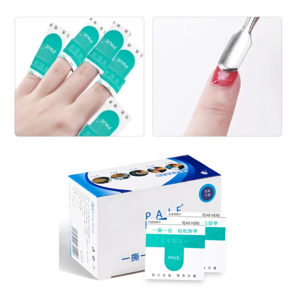 

100Pcs/box Disposable Nail Remover Wraps Professional Nails Polish Cleaner Wet Wipes Paper Pads Manicure Cleaning Tools