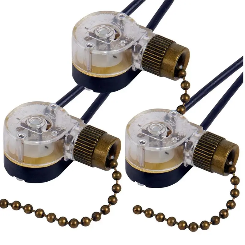 15Pack Ceiling Fan Light Switch ZE-109 Fan Switch Ceiling Pull Chain Switch Replacement (Bronze)