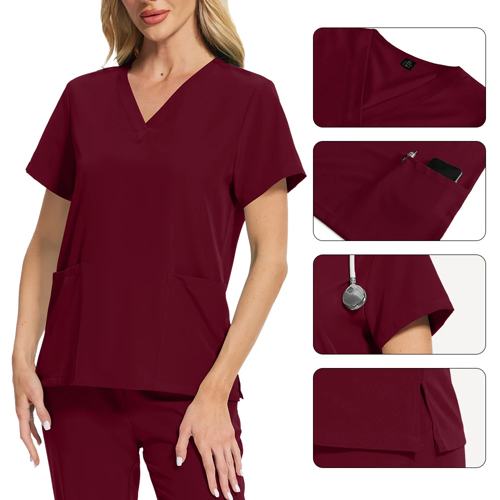 Moda dentista terno médico esfrega uniformes enfermeira cirúrgica esfrega conjuntos hospital enfermagem terno clínica salão de beleza workwear