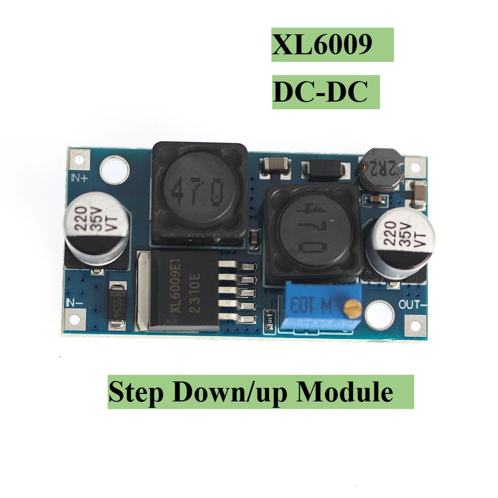 XL6009 Step-Up Down Power Module 5-32V To 1.25-35V Adjustable Supply for Arduino DIY Repair 1pcs