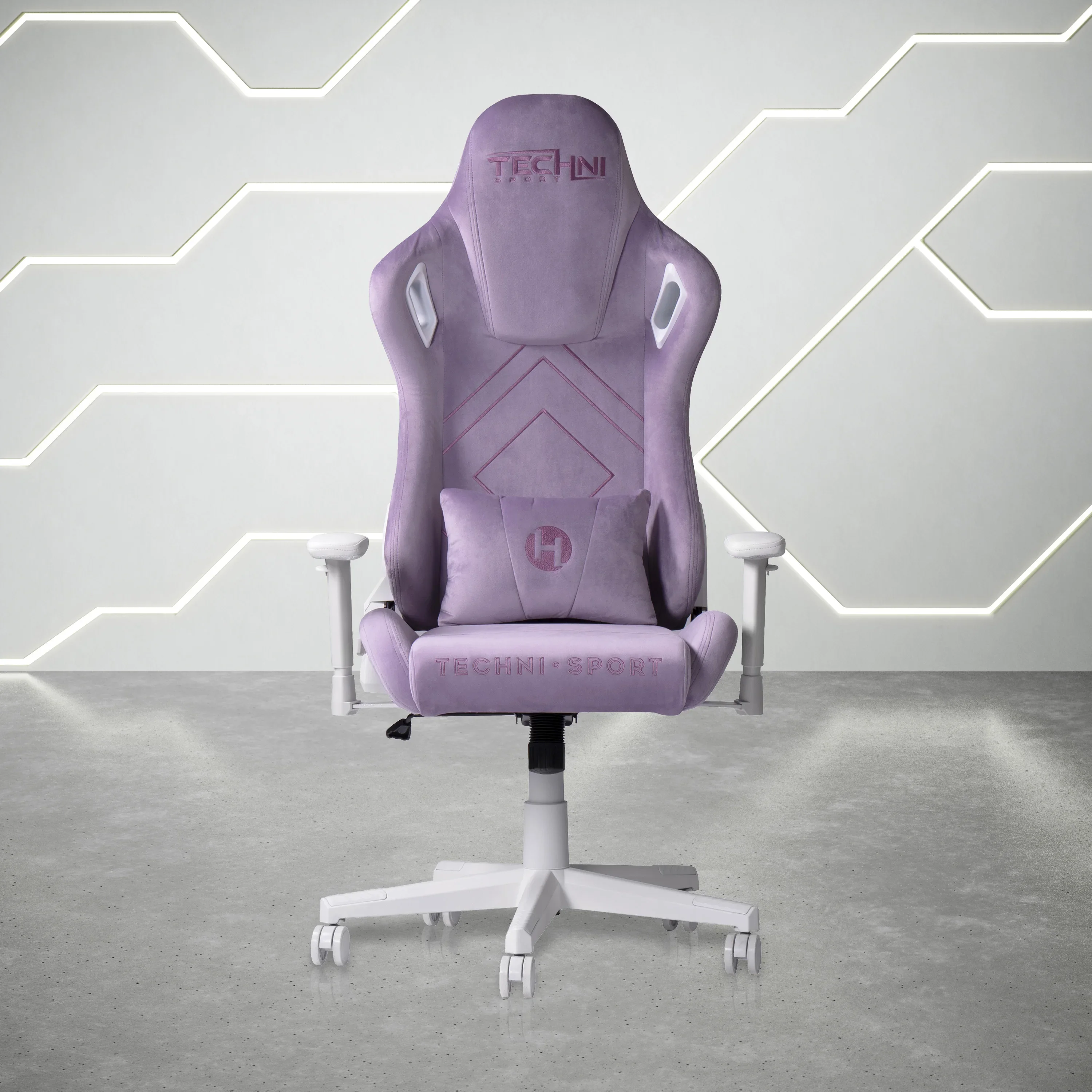 Techni Sport TSF45C Sport Velvet Memory Foam Gaming Chair - Purple for Enhanced Gaming Experience