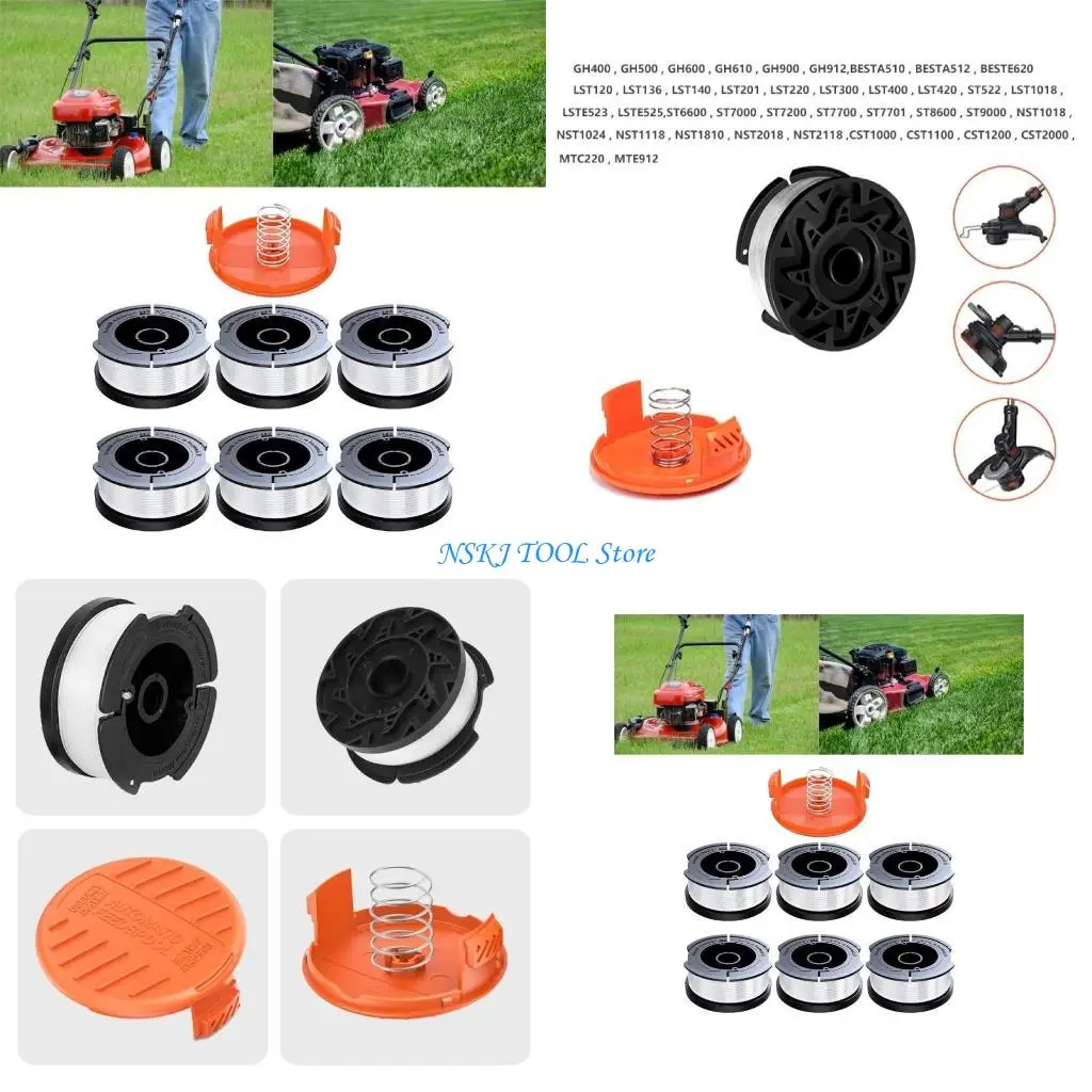 

L8RC 6 Pack For WORX WA0010 Replacement Spool For Grass Trimmer Lawn Mower Spool Line Garden Tool Accessories