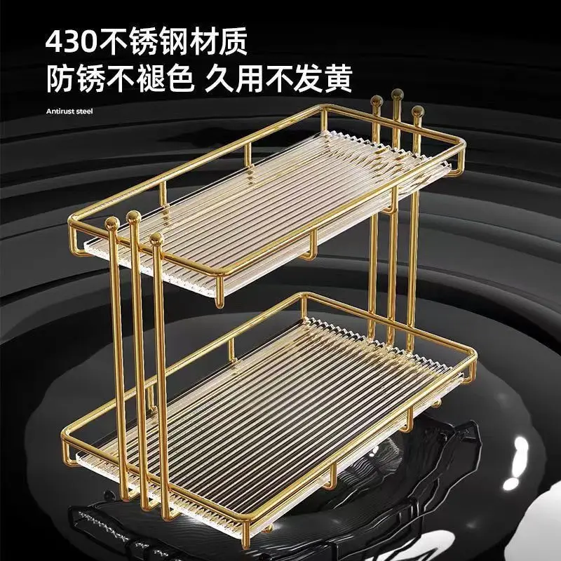 

custom. [ 15k People Collected] Light Luxury Bathroom Storage Rack Desktop Washstand Cosmetic Box Toilet Washroom Countertop Org