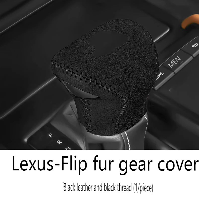 

For Lexus New Es 2018-2023 Es200 Es260 Es300 Es300h Suede Car Gear Head Shift Knob Cover Protector Sleeve Car Gear Cover Black