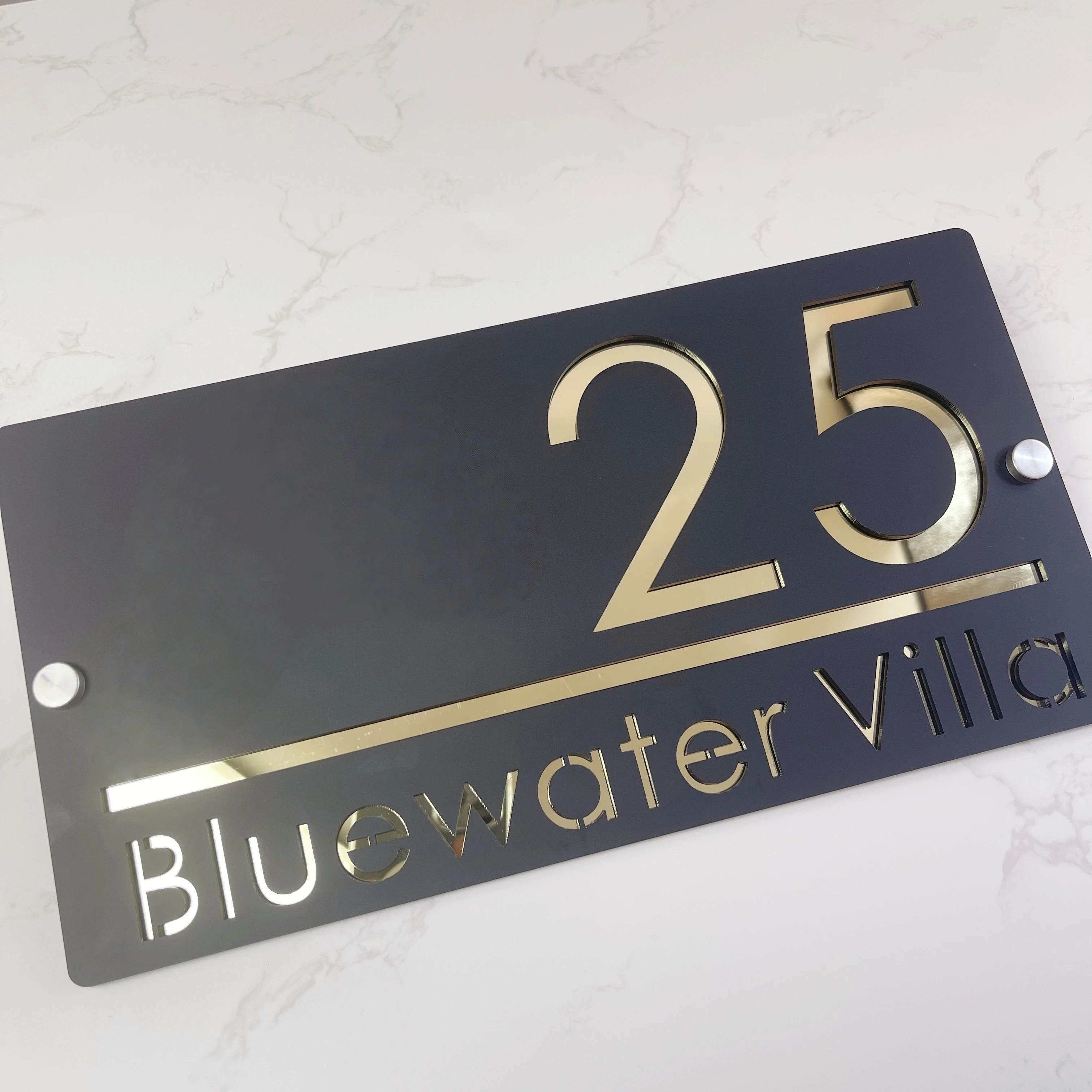 Personalized 3D Floating House Number Sign Custom Street Address Plaque Outdoor Modern Acrylic Residential Door House Sign Decor