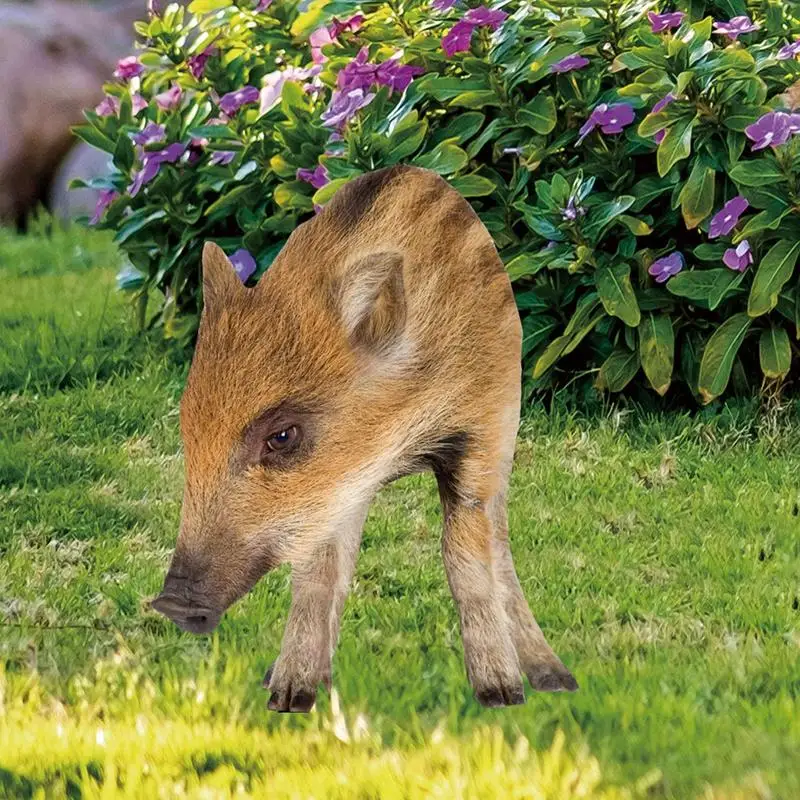Realistic Pig Garden Statues Animal Yard Sign Outdoor Stakes 2D Acrylic Pig Stake Outdoor Sign Decorate Animal Garden Decor