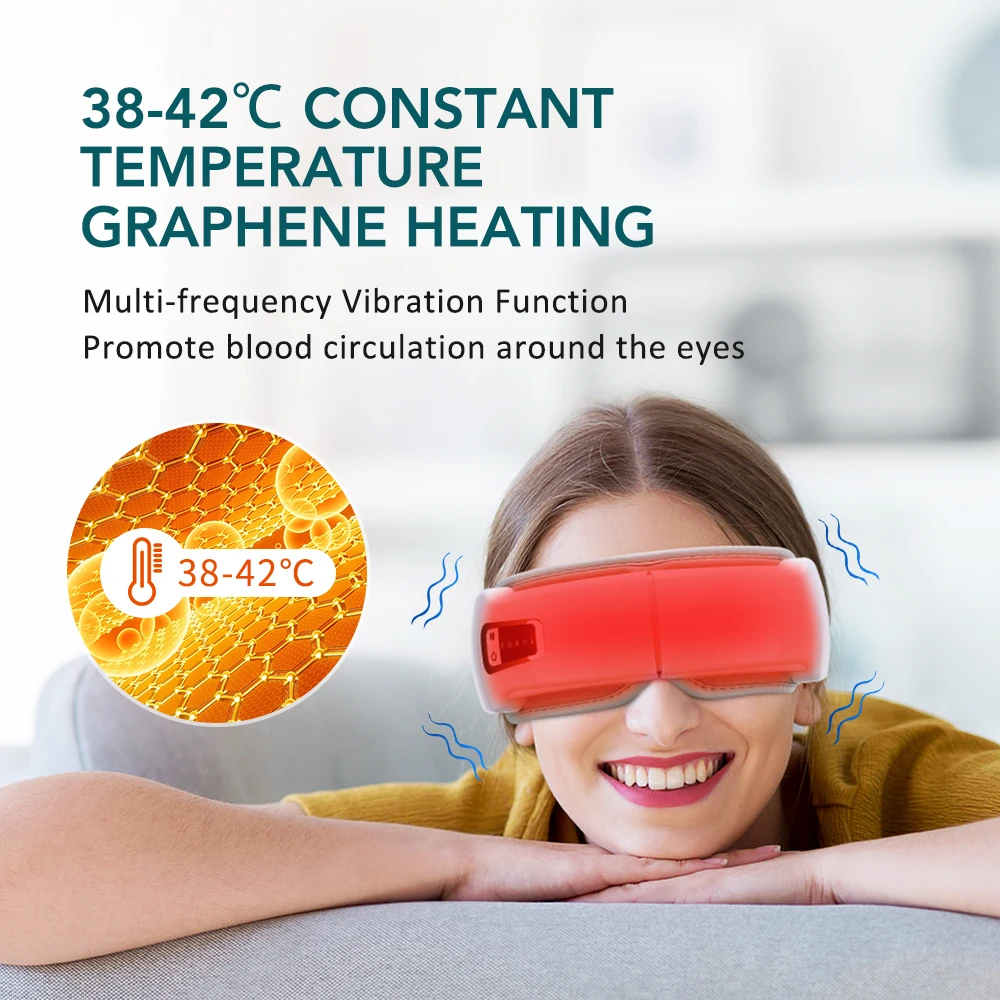 

Smart Eye Massage Instrument Vibration Eye Care Massager Airbag Hot Compress Bluetooth Music Eye Relax Fatigue Sleep Mask